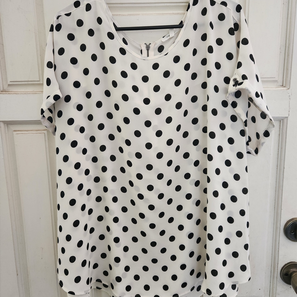Maurices Black and White Polka Dot Blouse